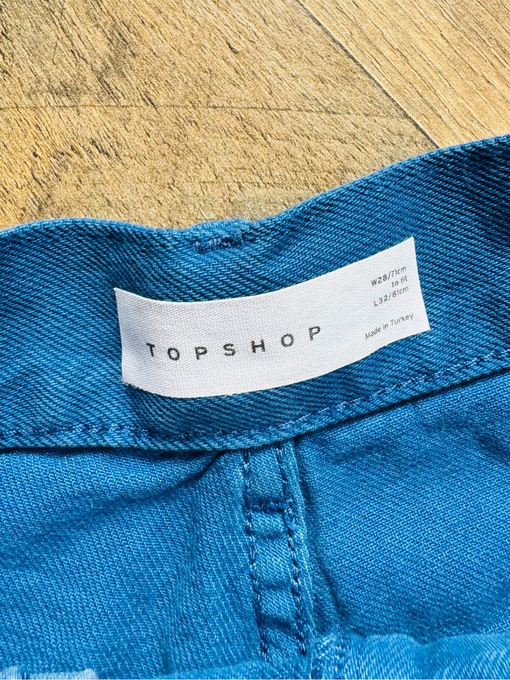 NWT Topshop Bright Blue Wide Leg Jeans US 6 UK10 High Waist Mom Jeans Denim - Picture 4 of 7